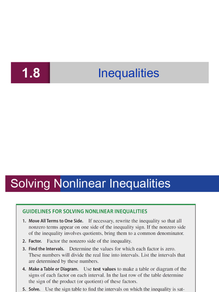 Solving Quadratic Inequalities Guide | PDF | Inequality (Mathematics ...