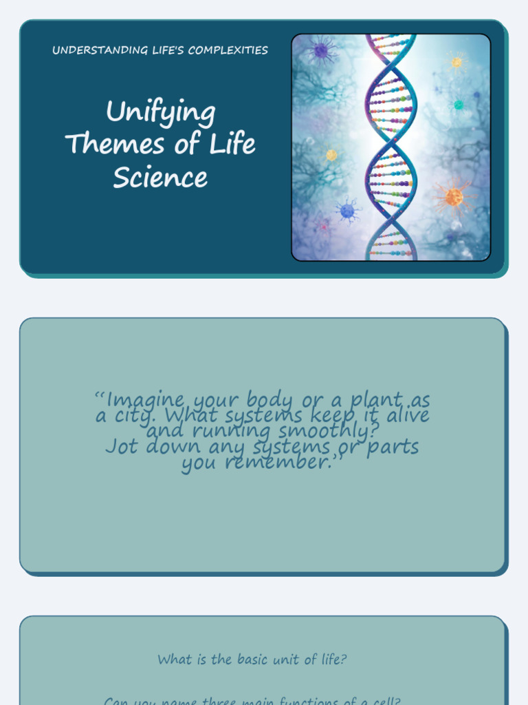 Unifying Themes of Life | PDF | Life | Cell (Biology)