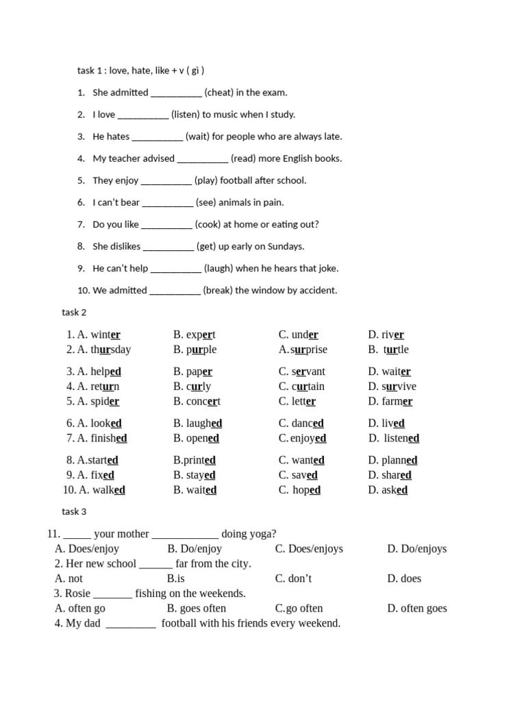 English Grammar Practice Exercises | PDF
