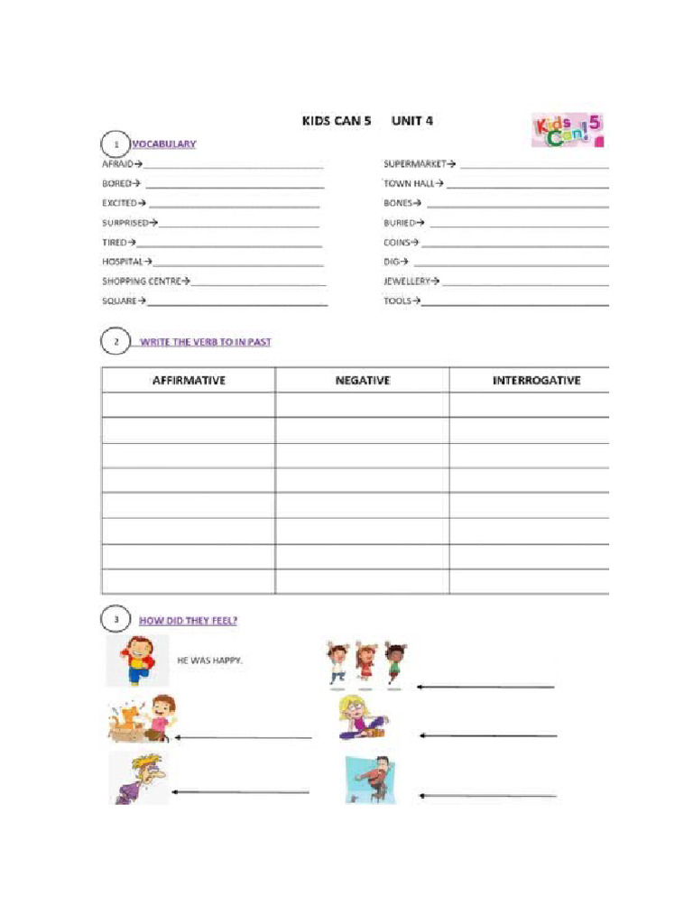 Fichas Unit 4 | PDF