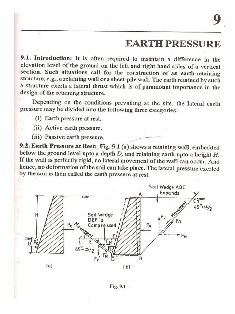 Earth Pressure Theory - Analysis Geotechnical Engineering | PDF