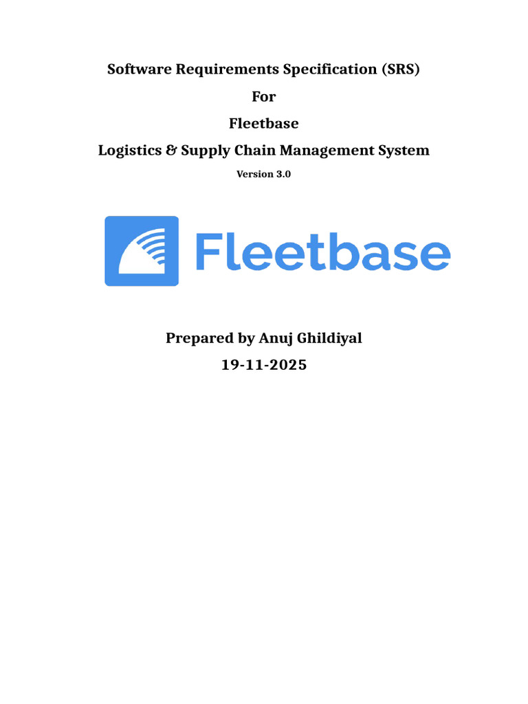 Fleetbase SRS for Logistics System | PDF | Command Line Interface ...