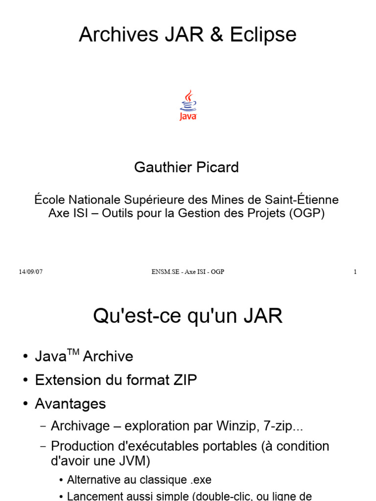 Guide sur les fichiers JAR en Java | PDF | Java (Langage de ...