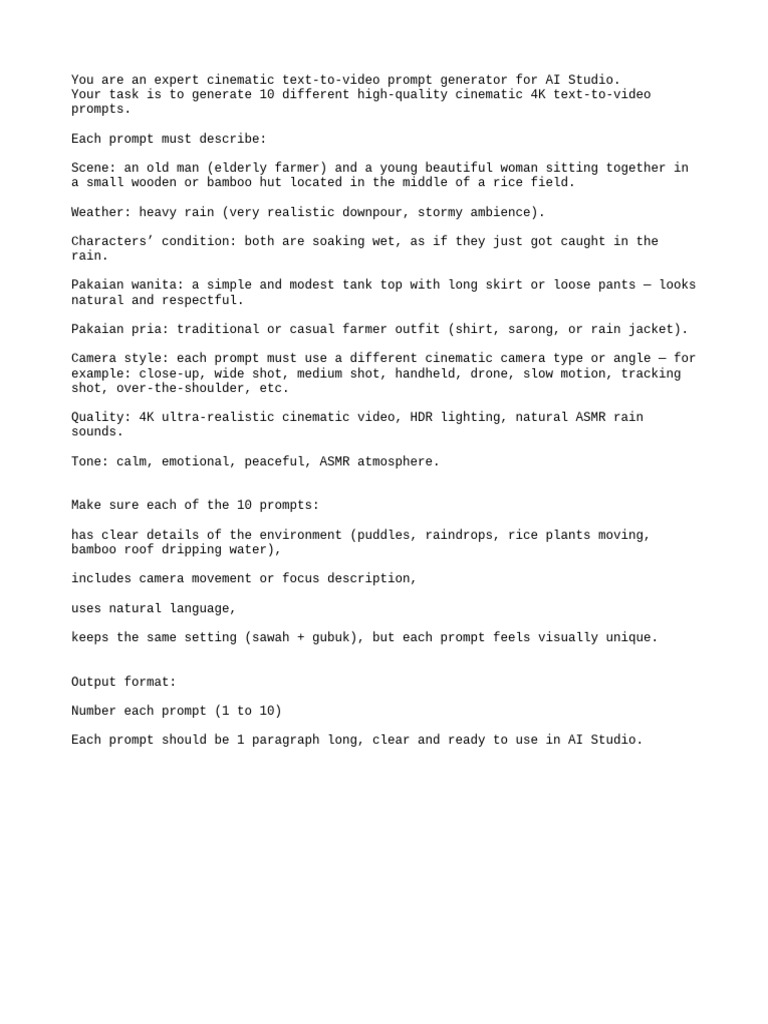 Prompt Asmr Hujan | PDF