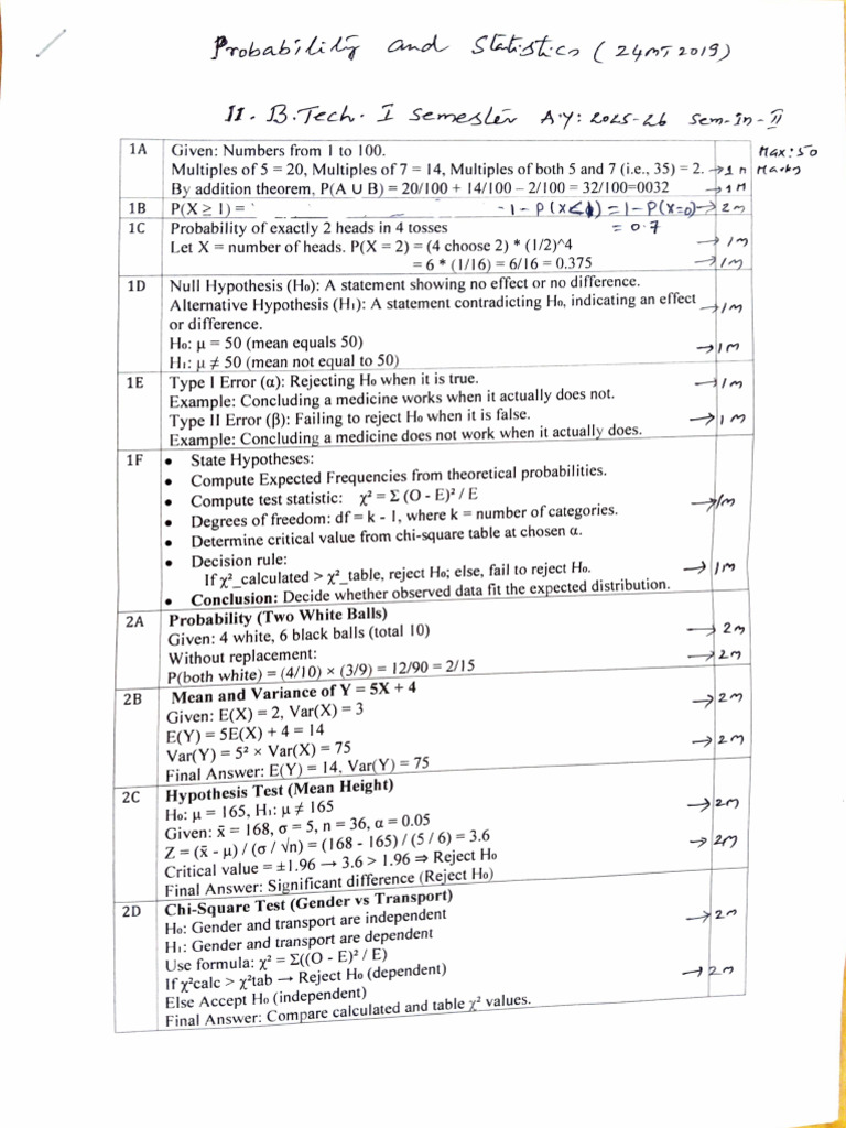 Probability and Hypothesis Testing Guide | PDF | Probability ...