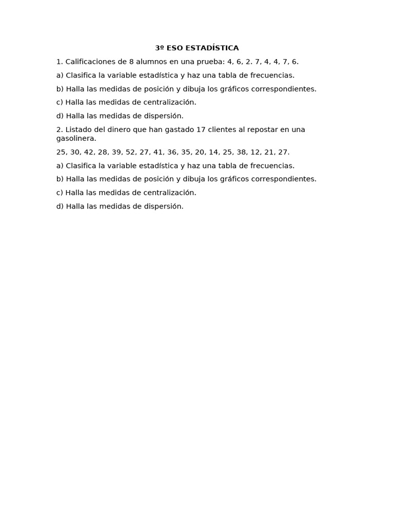 3º Eso Mates Estadistica 25 2 | PDF