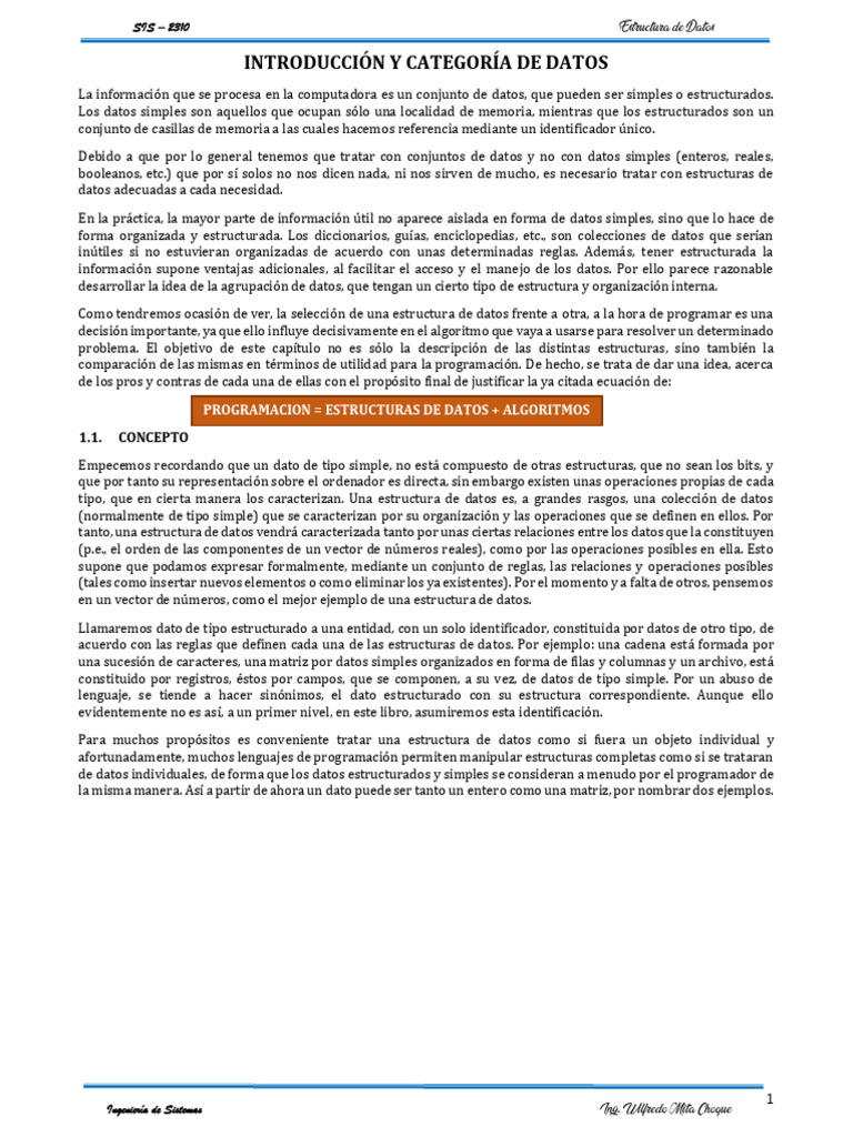 Estructuras de Datos en Programación | PDF | Cadena (informática ...