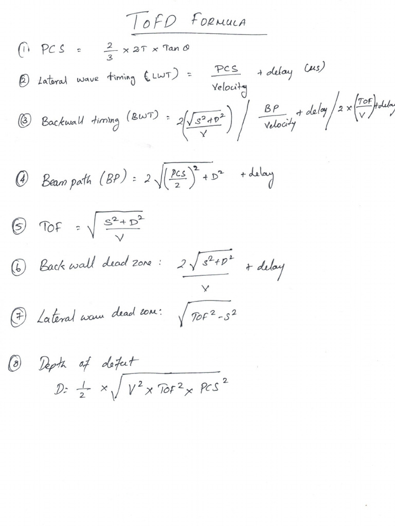 TOFD Formula | PDF