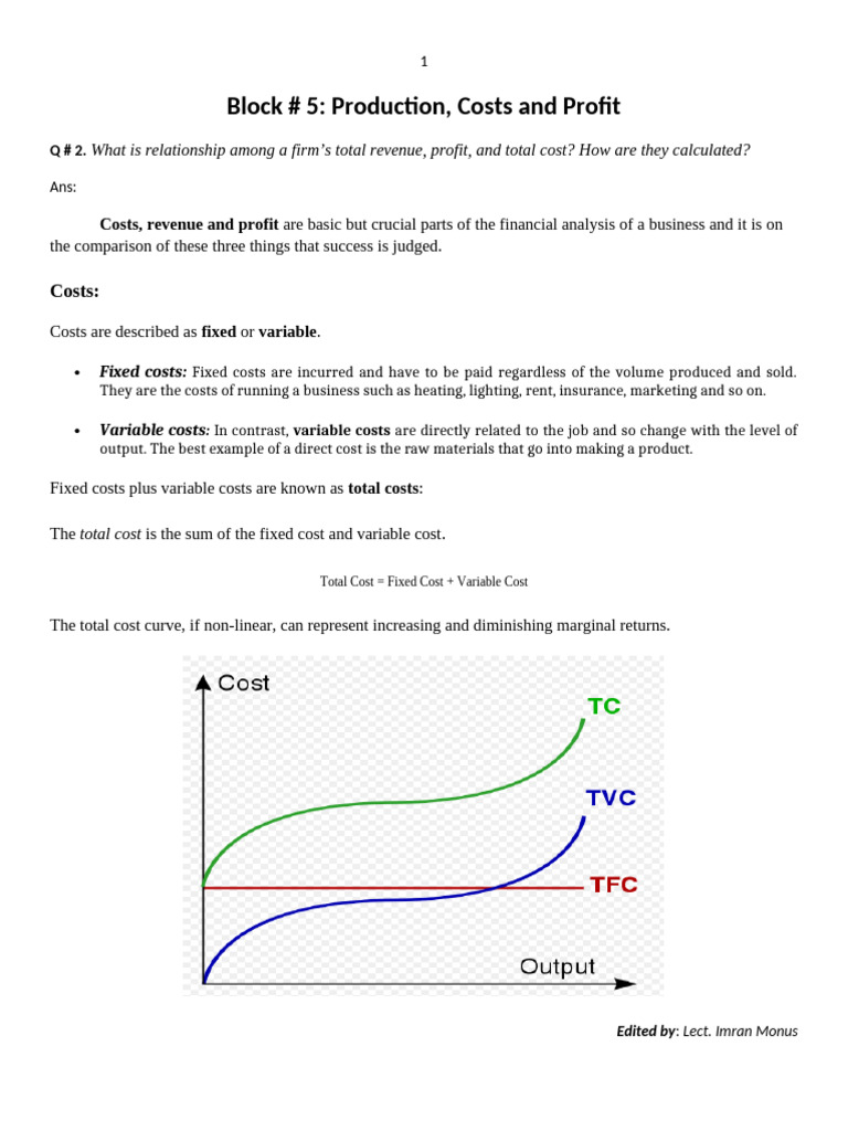 Block # 5.. | PDF | Average Cost | Economies Of Scale