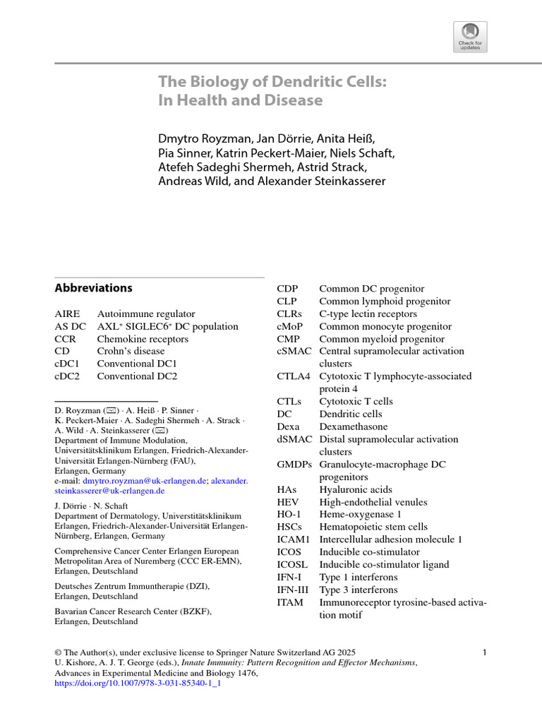 Dendritic Cells: Biology in Health & Disease | PDF | Dendritic Cell ...