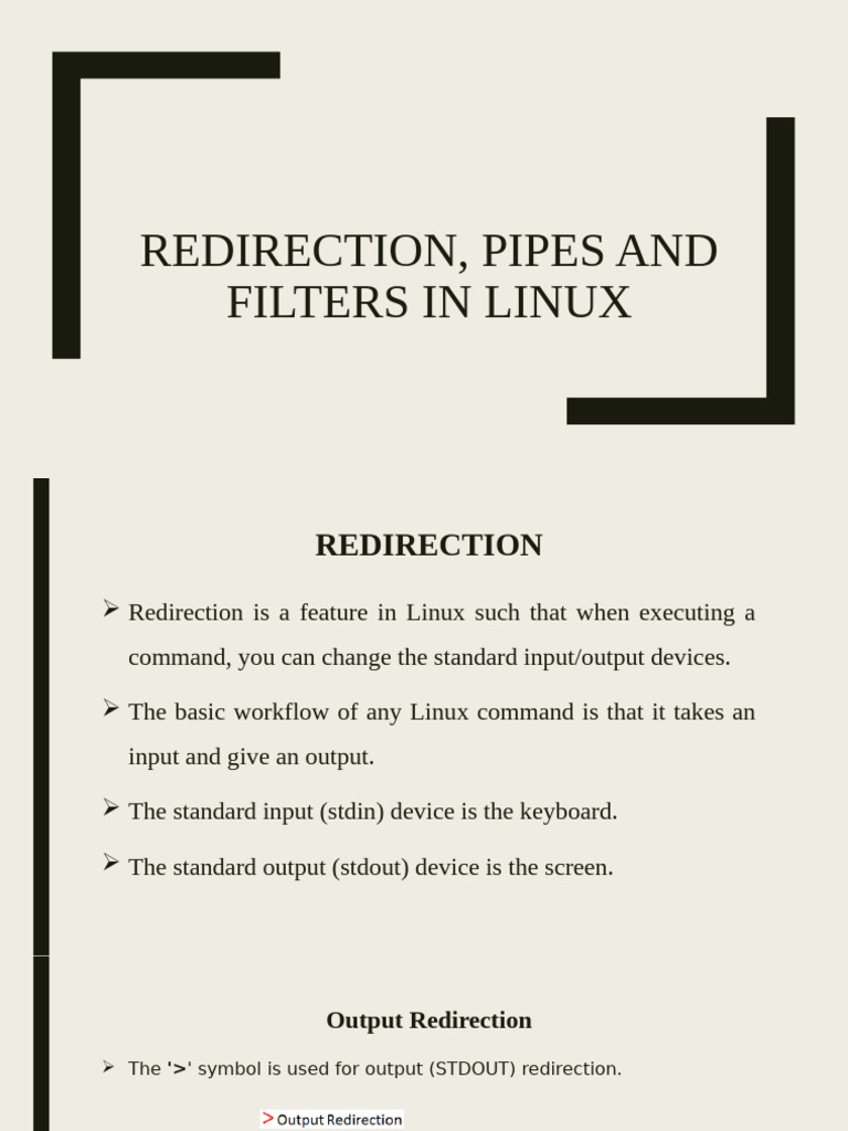 Redirection in Linux | PDF | Software | System Software