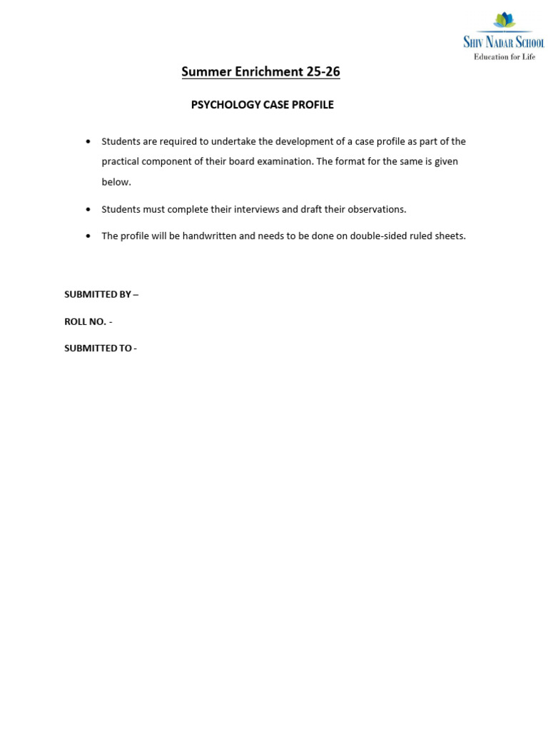 Psychology Case Profile Guidelines | PDF | Psychology | Qualitative ...