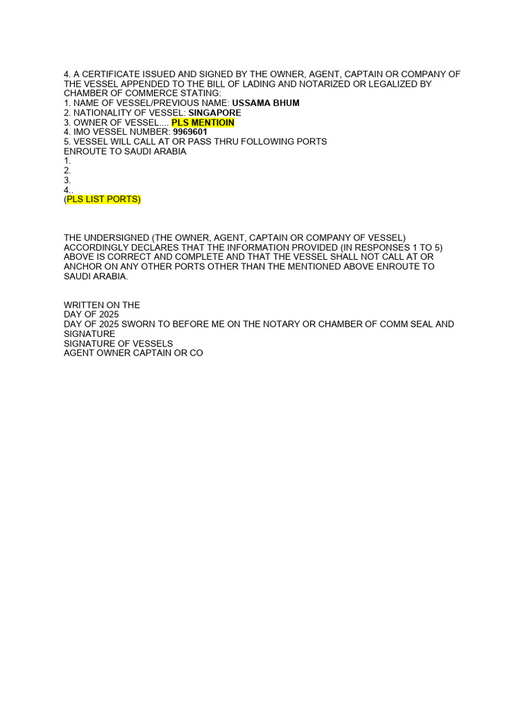 Clause 4 Certificate | PDF