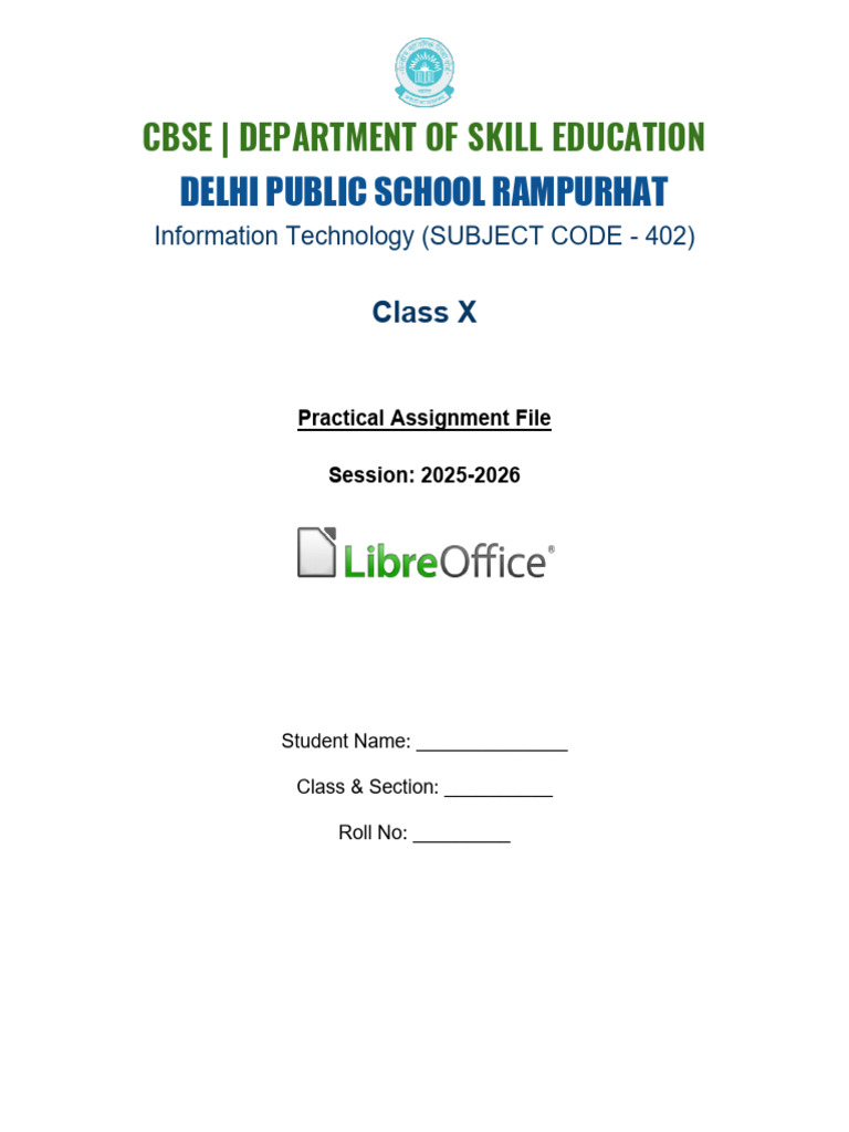 IT Practical Assignment Class X 2025-26 | PDF