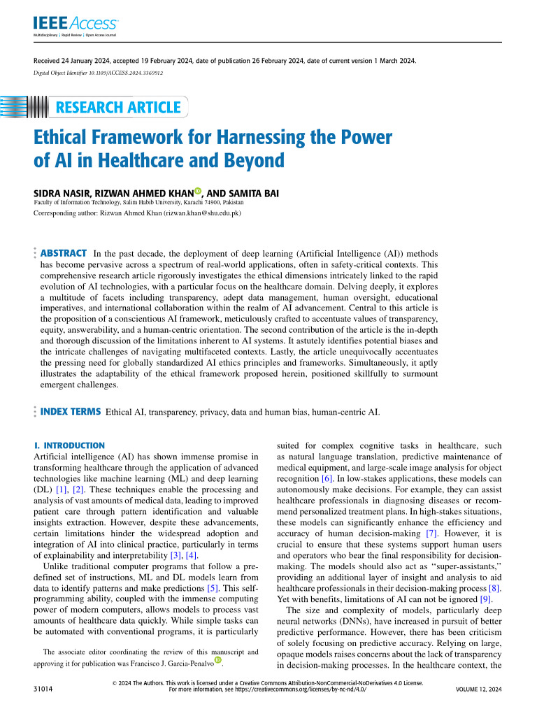 Ethical Framework For Harnessing The Power of AI in Healthcare and ...