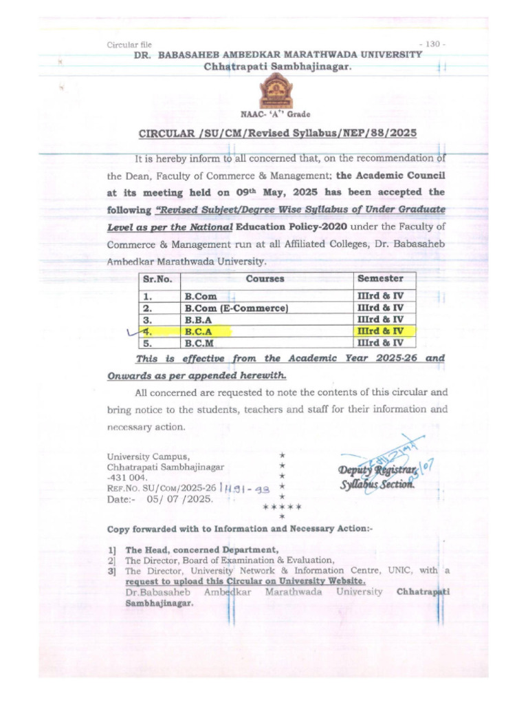 Bca Iindyr Sem III IV Nep 25 26 | PDF