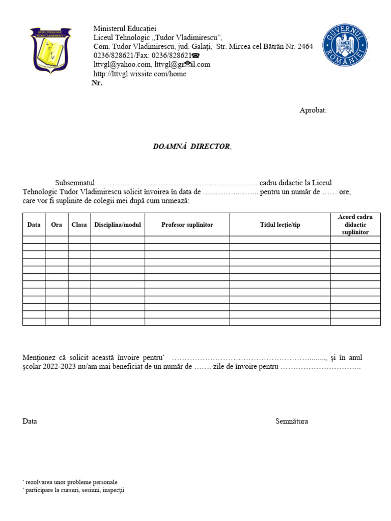Cerere de Invoire | PDF