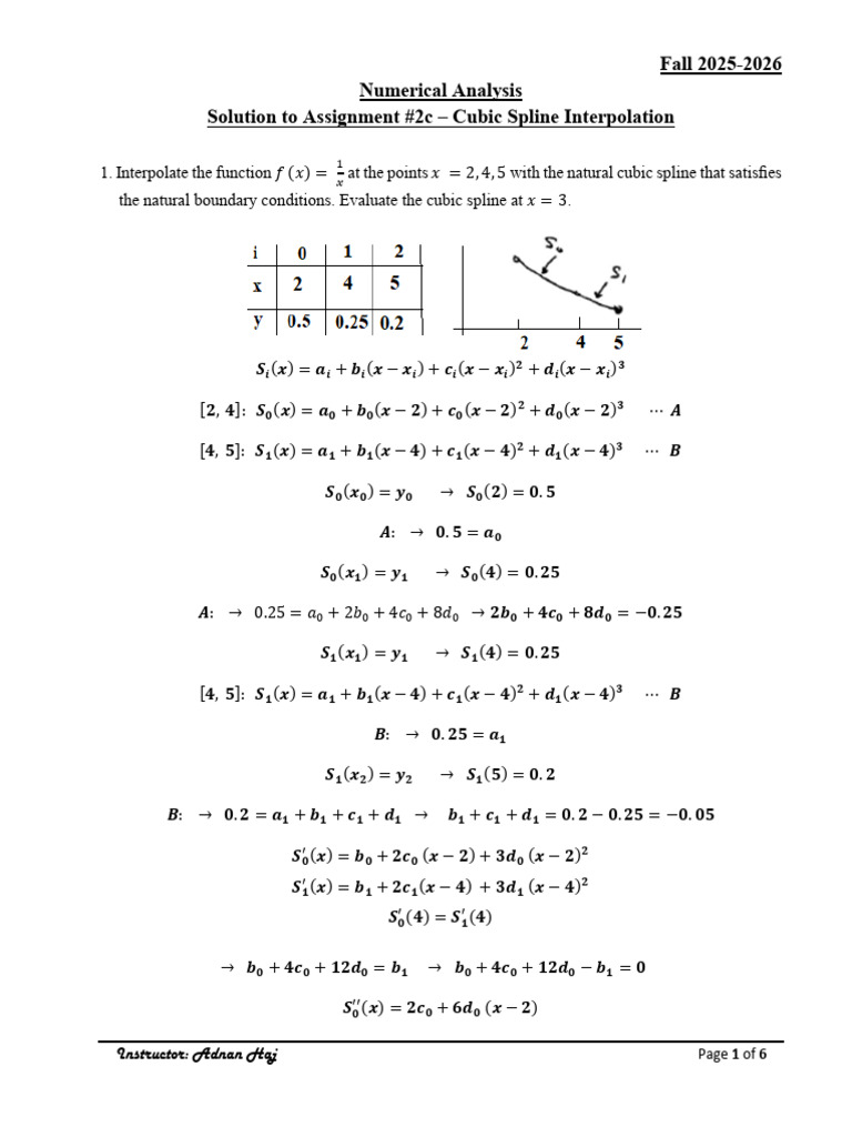 Solution To Assignment 2c - Cubic Spline Interpolation | PDF | Spline ...