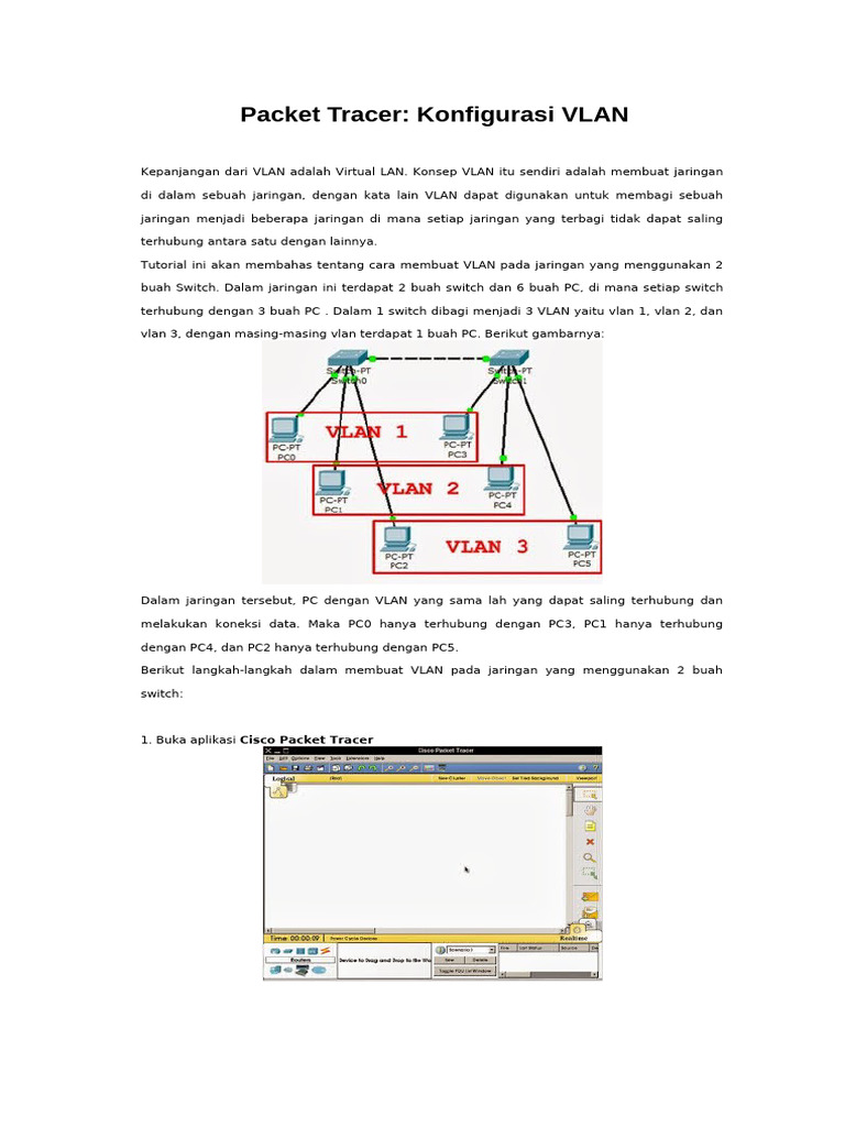Konfigurasi VLAN di Cisco Packet Tracer | PDF