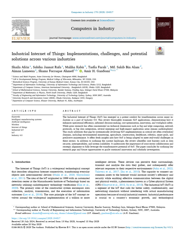 IIoT Applications and Challenges Review | PDF | Internet Of Things ...