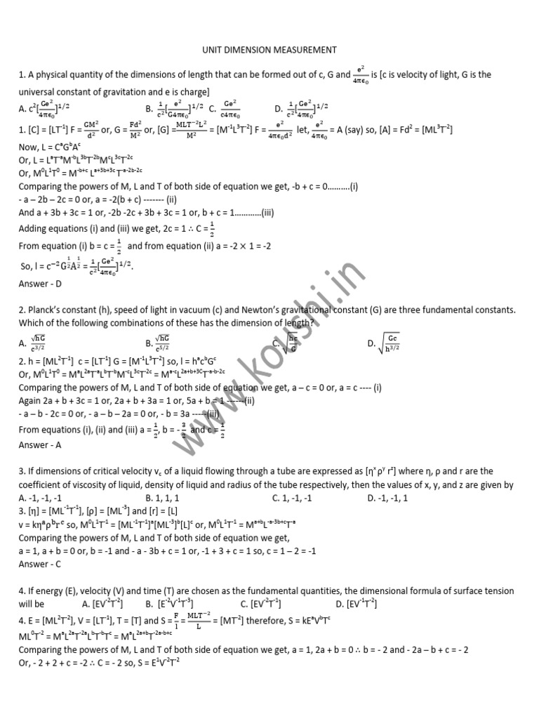 Unit Dimension Measurement Analysis | PDF | Astronomical Unit | Velocity