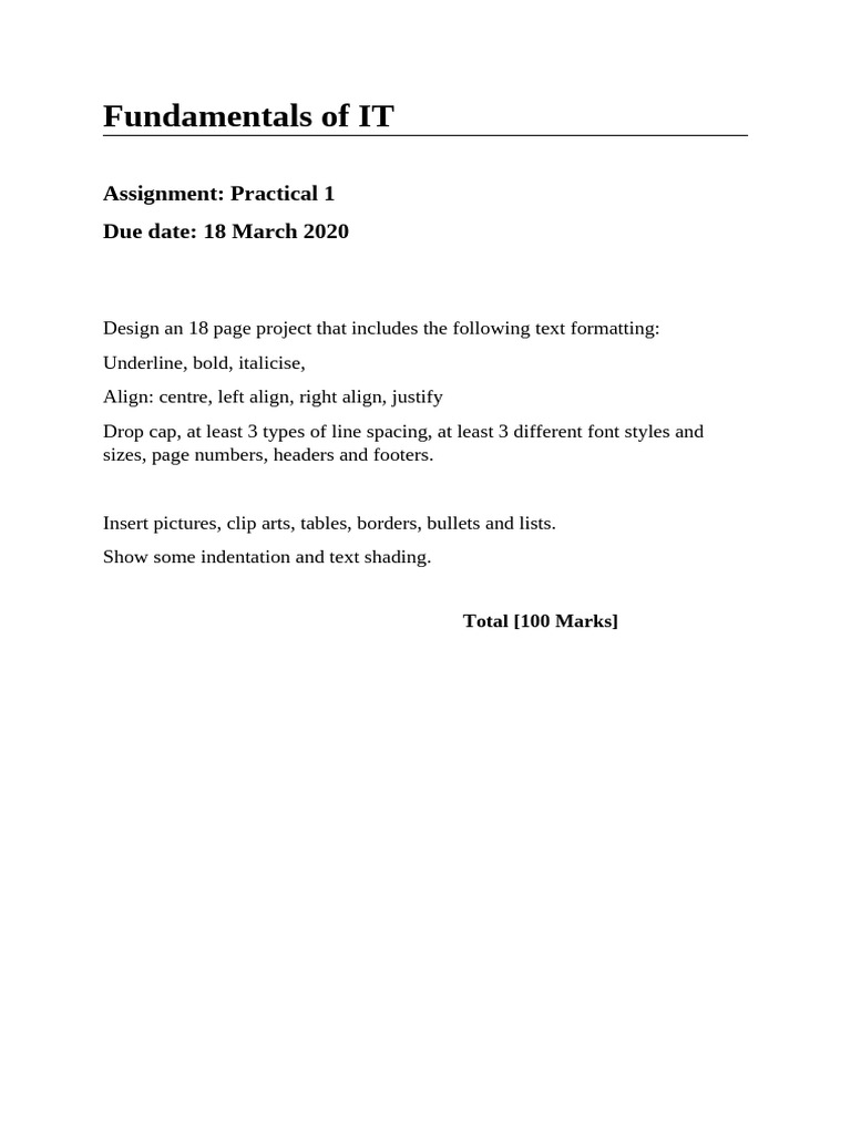 IT Project Formatting Guidelines | PDF