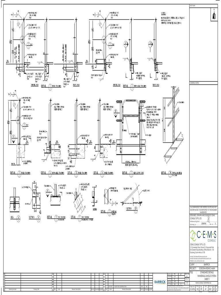Cc0296-100-Str-Dt-0001-01-A-Handrails SHT 1 | PDF
