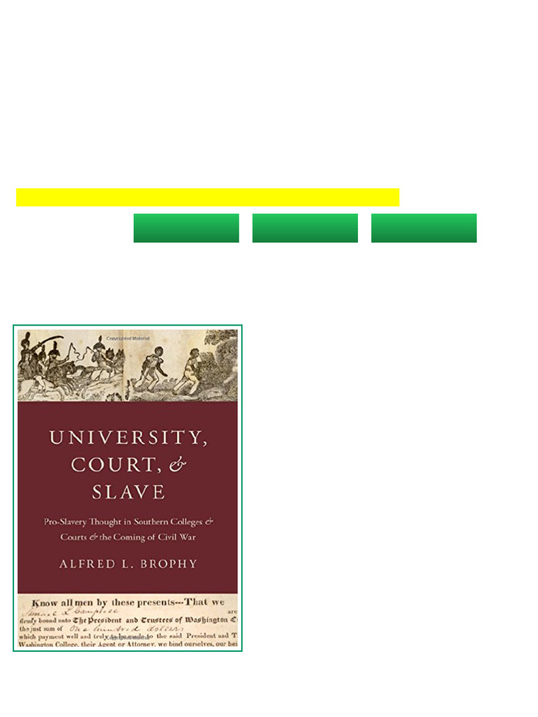 (Ebook) University, Court, and Slave: Proslavery Academic Thought and ...