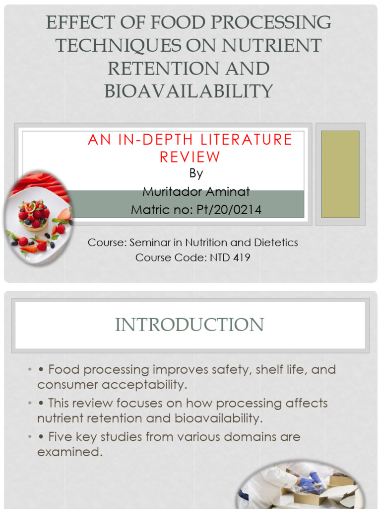 Food Processing Literature Review | PDF | Food Processing | Spinach