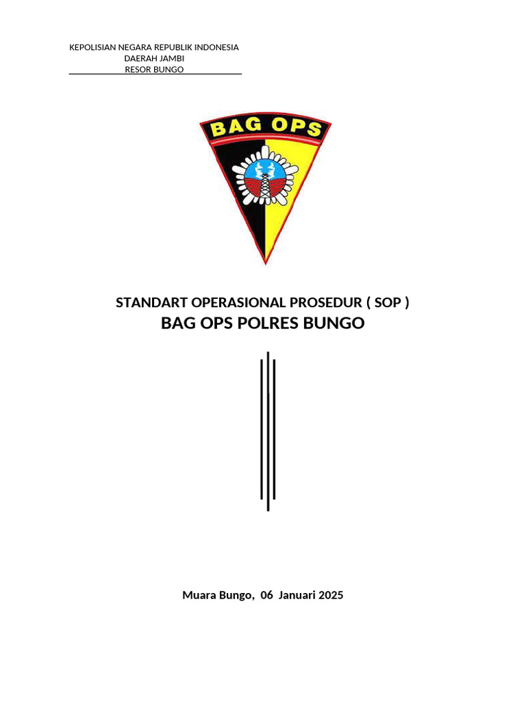 Sop Bag Ops Res Bungo 2025 (2) | PDF