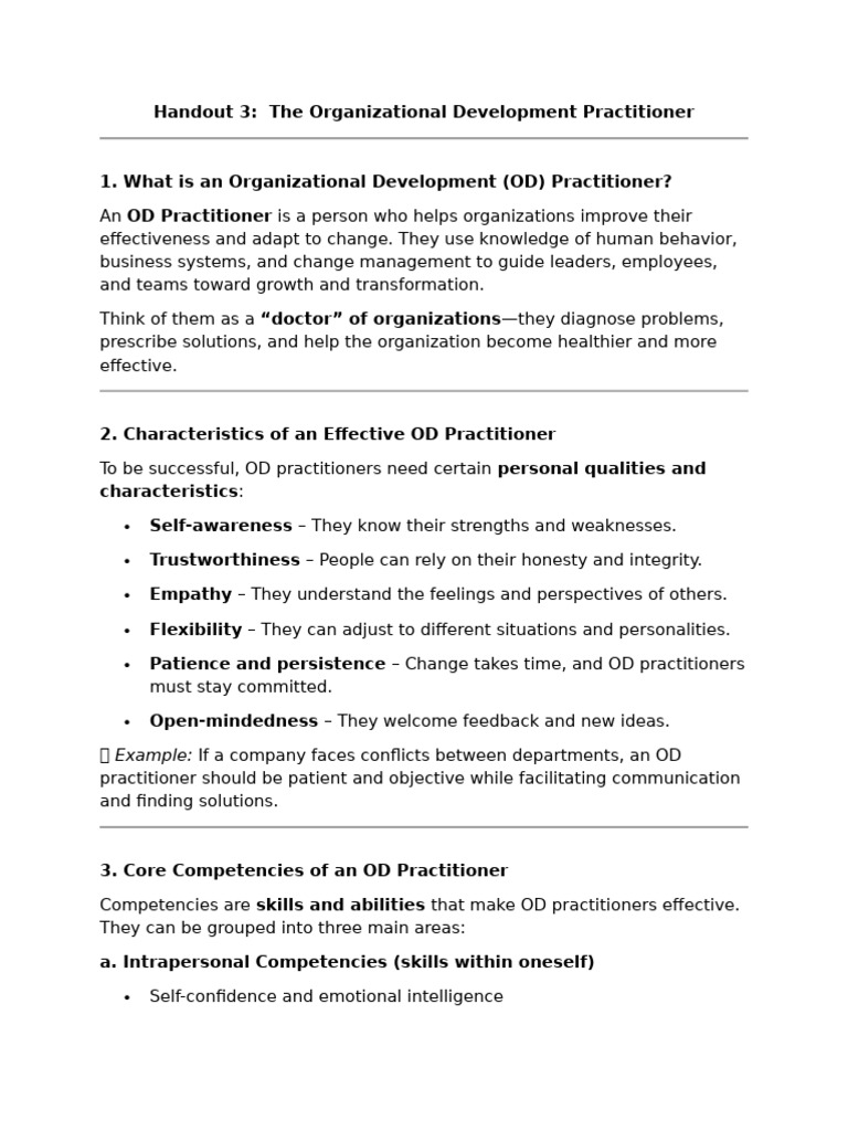 Handout-4-The-Organizational-Development-Practitioner | PDF ...