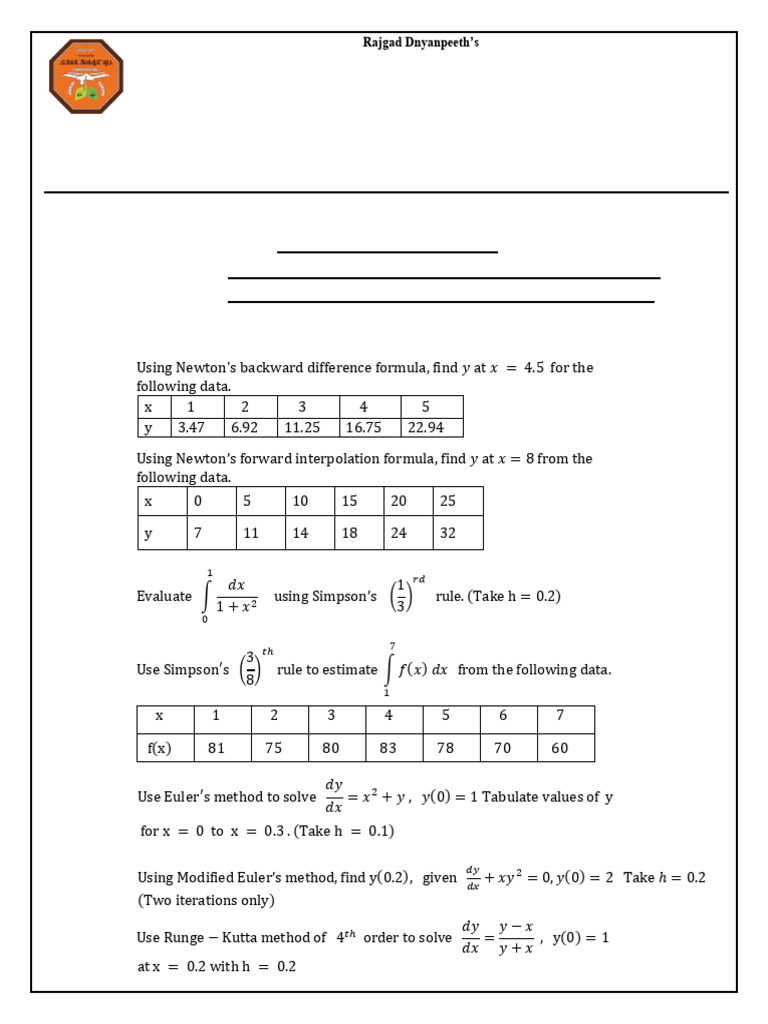 4. Numerical Methods | PDF | Subtraction | Differential Calculus