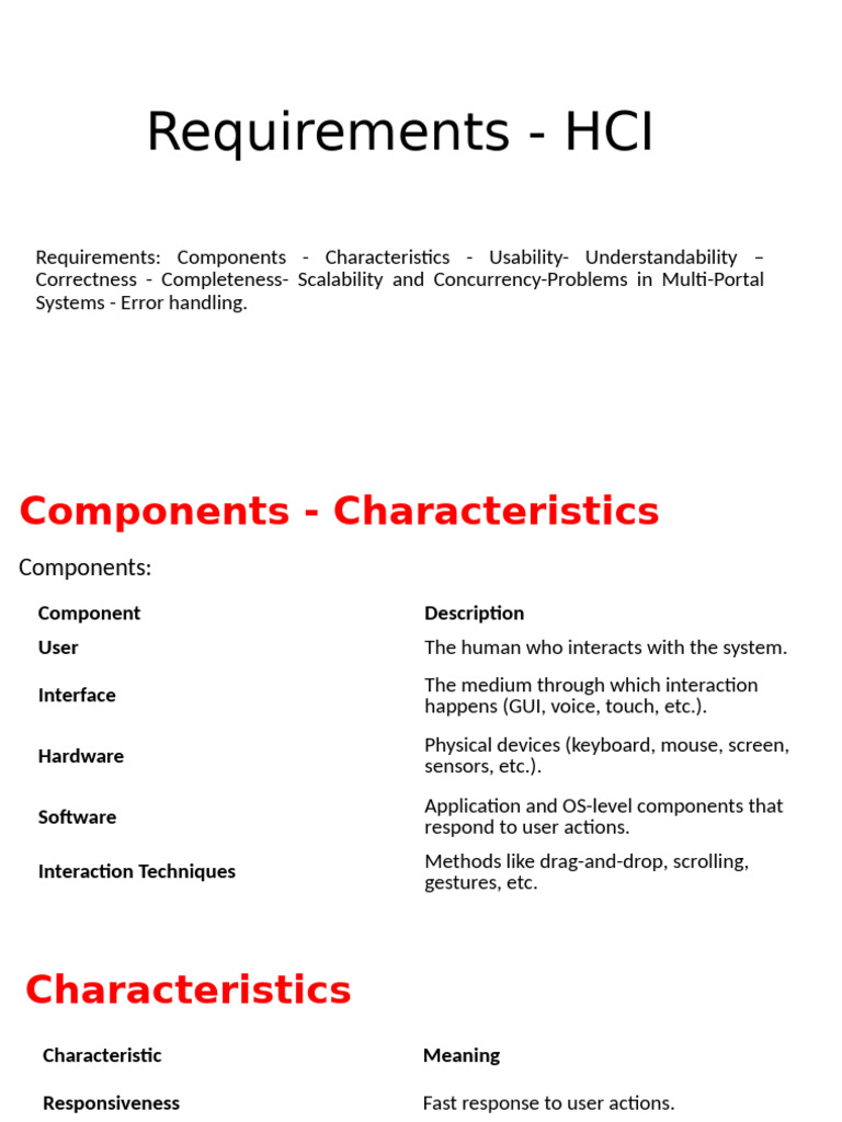 HCI Requirements for Usability and Scalability | PDF | Usability ...