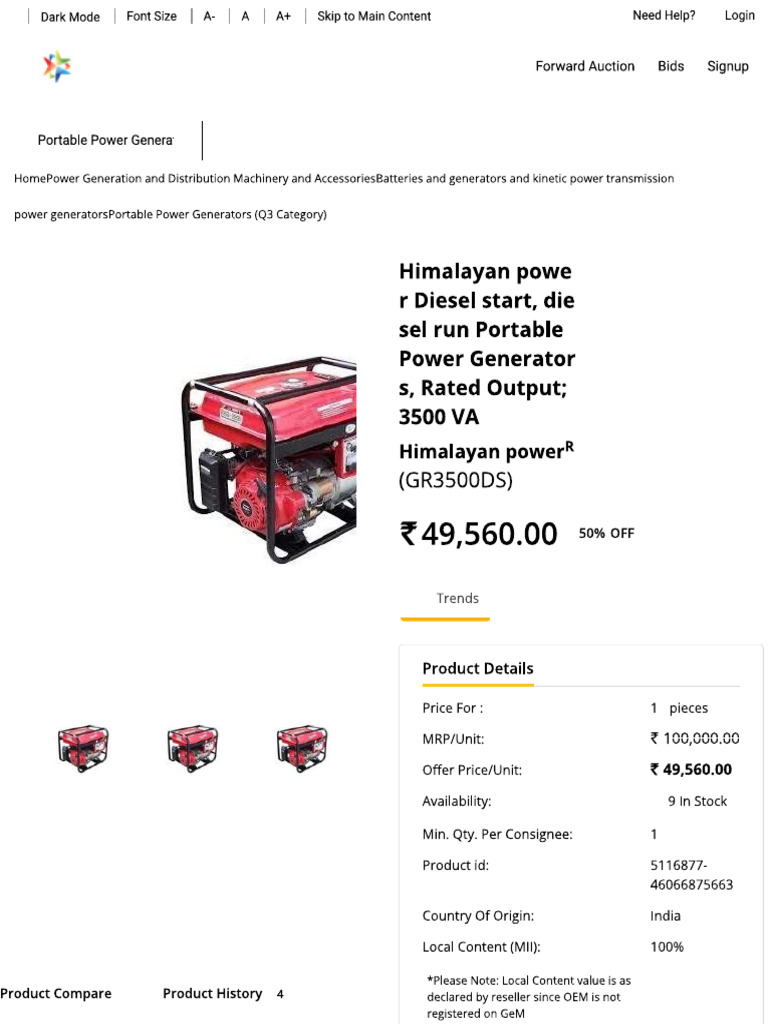 Diesel Run Portable Power Generators | PDF