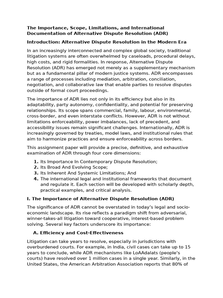 Understanding Alternative Dispute Resolution | PDF | Alternative ...