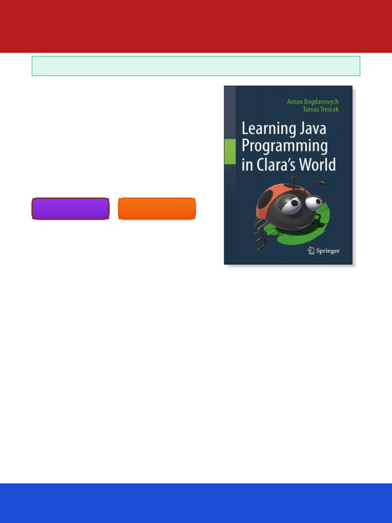 Learning Java Programming in Clara‘s World Anton Bogdanovych available ...