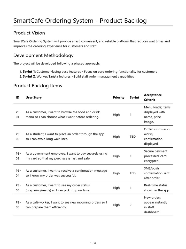 v2 Product Backlog | PDF | Point Of Sale | Software