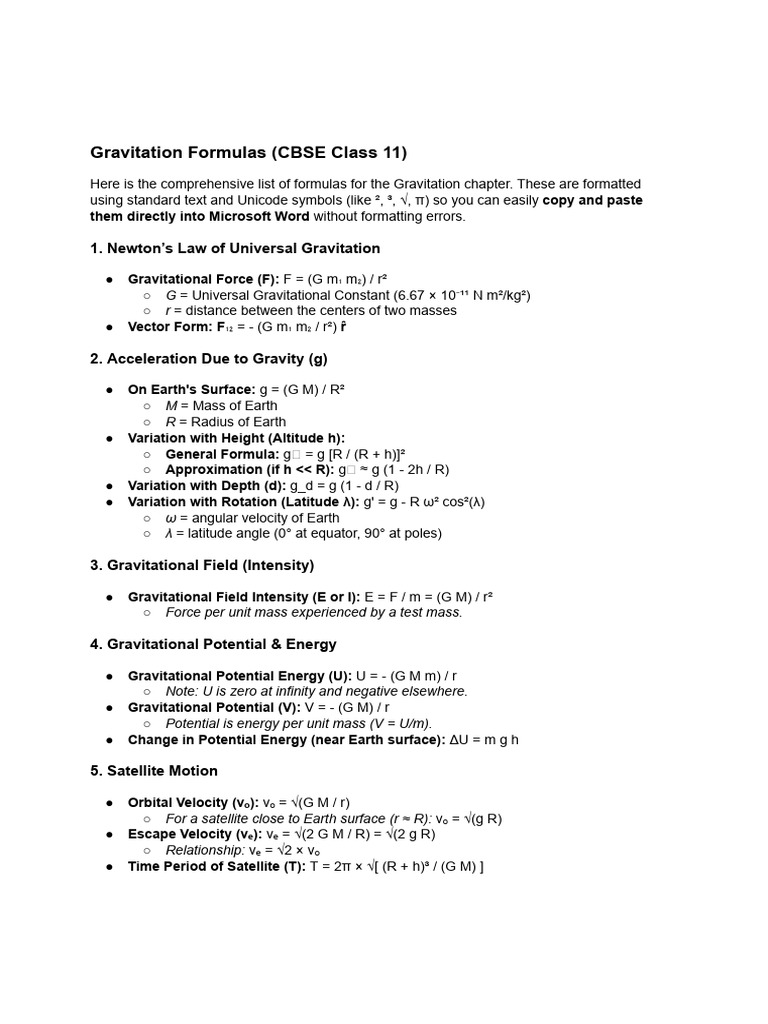 Gravity | PDF | Newton's Law Of Universal Gravitation | Mechanics
