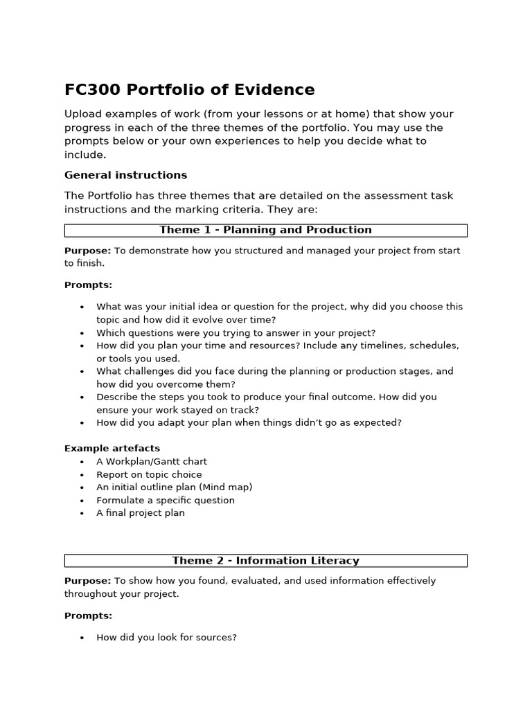 FC300 Portfolio Evidence Guide | PDF | Artificial Intelligence ...