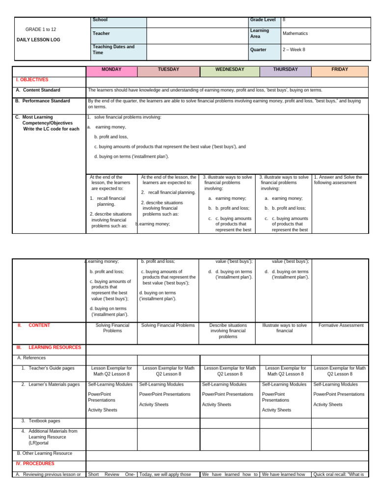 Financial Problem Solving in Math | PDF | Interest | Learning