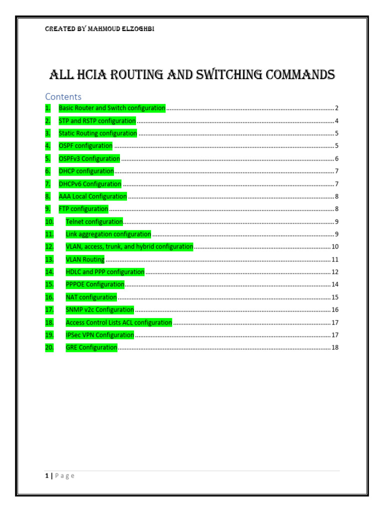 All HCIA Commands 2 | PDF | File Transfer Protocol | Ip Address