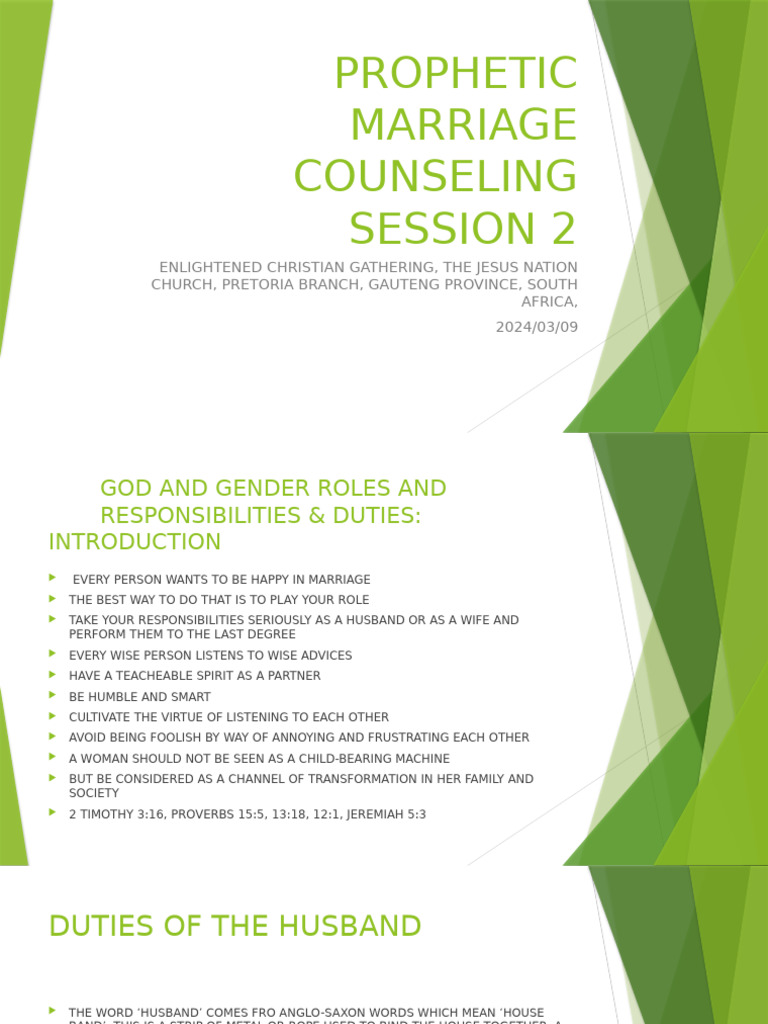 Godly Roles in Marriage Counseling | PDF | Husband | Wife