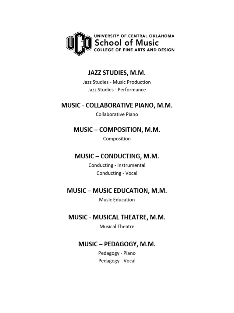 UCO Graduate Music Program Auditions | PDF | Conducting | Concerto