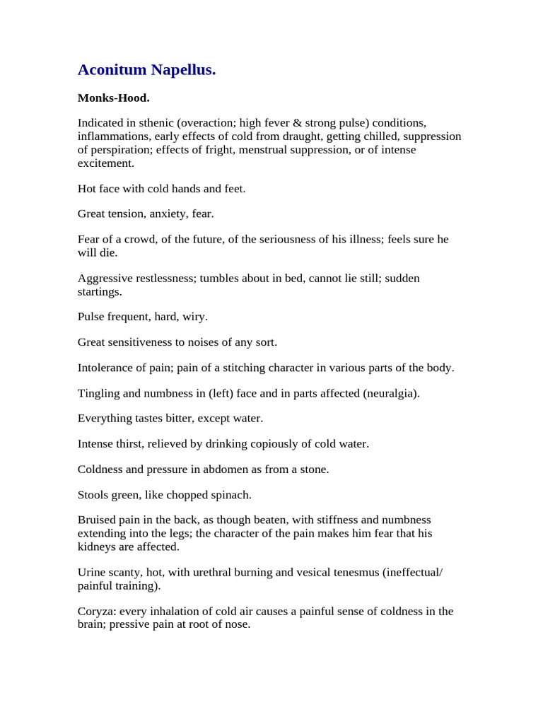 Homeopathic Remedies for Various Ailments | PDF | Cough | Pain