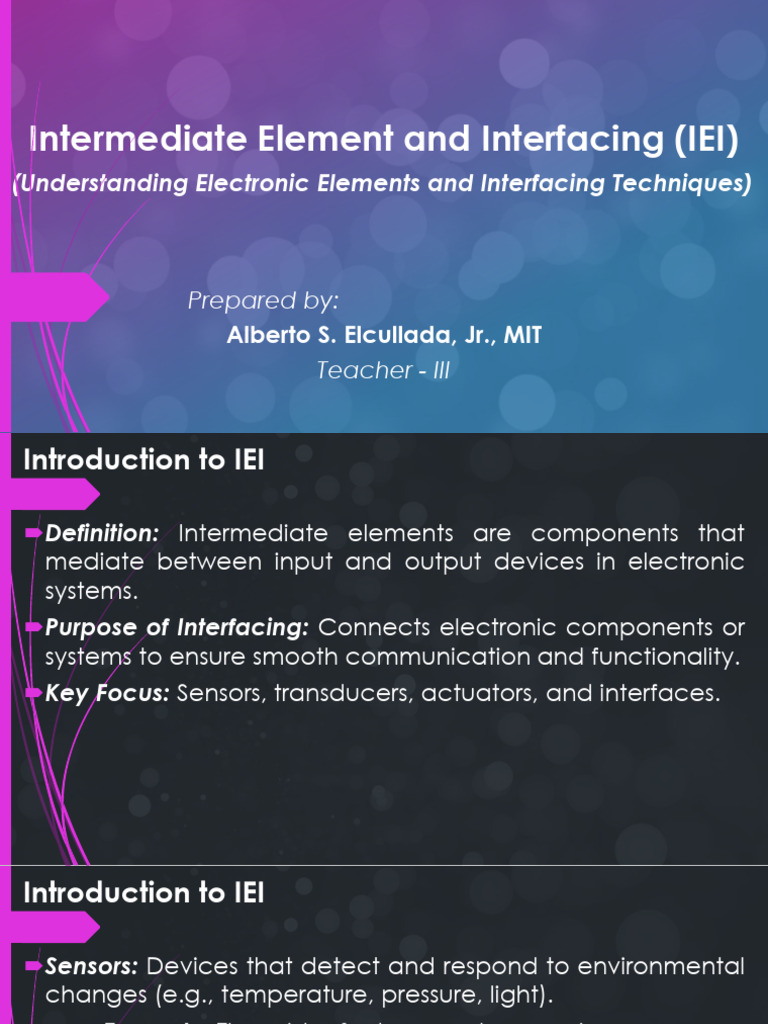 Intermediate Elements in Electronic Interfacing | PDF | Analog To ...