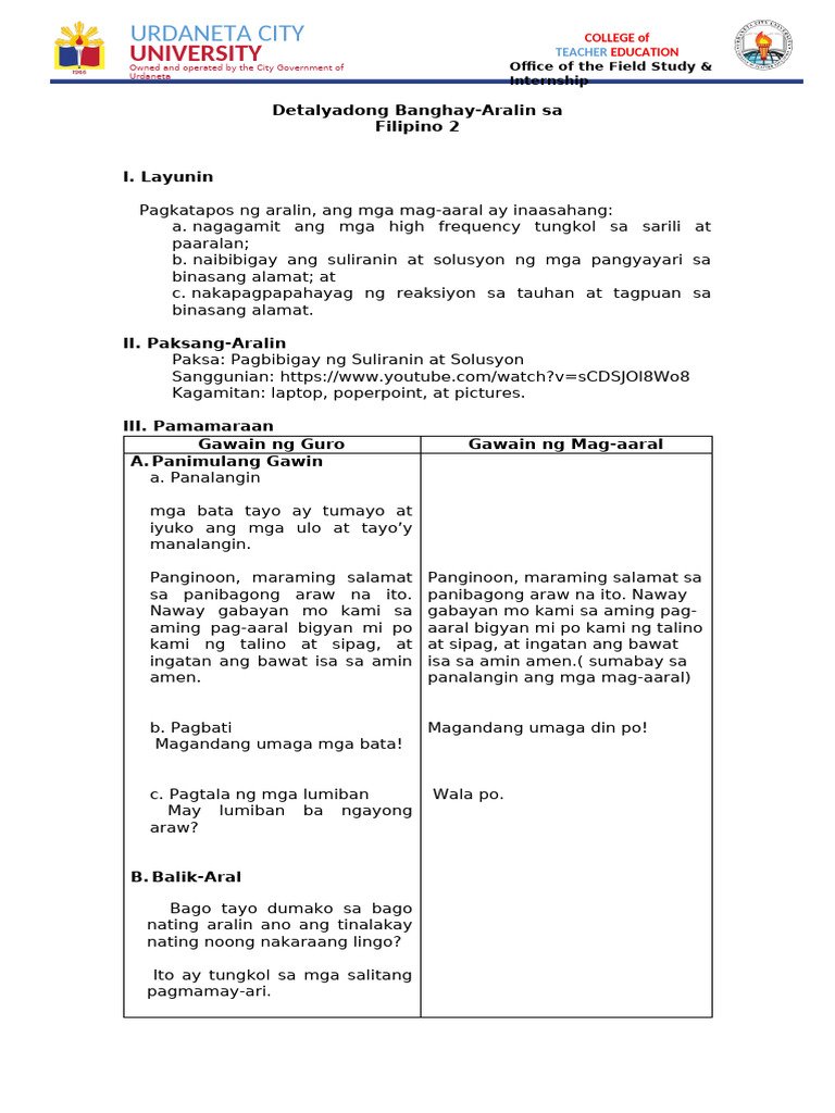 Detailed LP Sa Filipino (Tapos Na To) | PDF