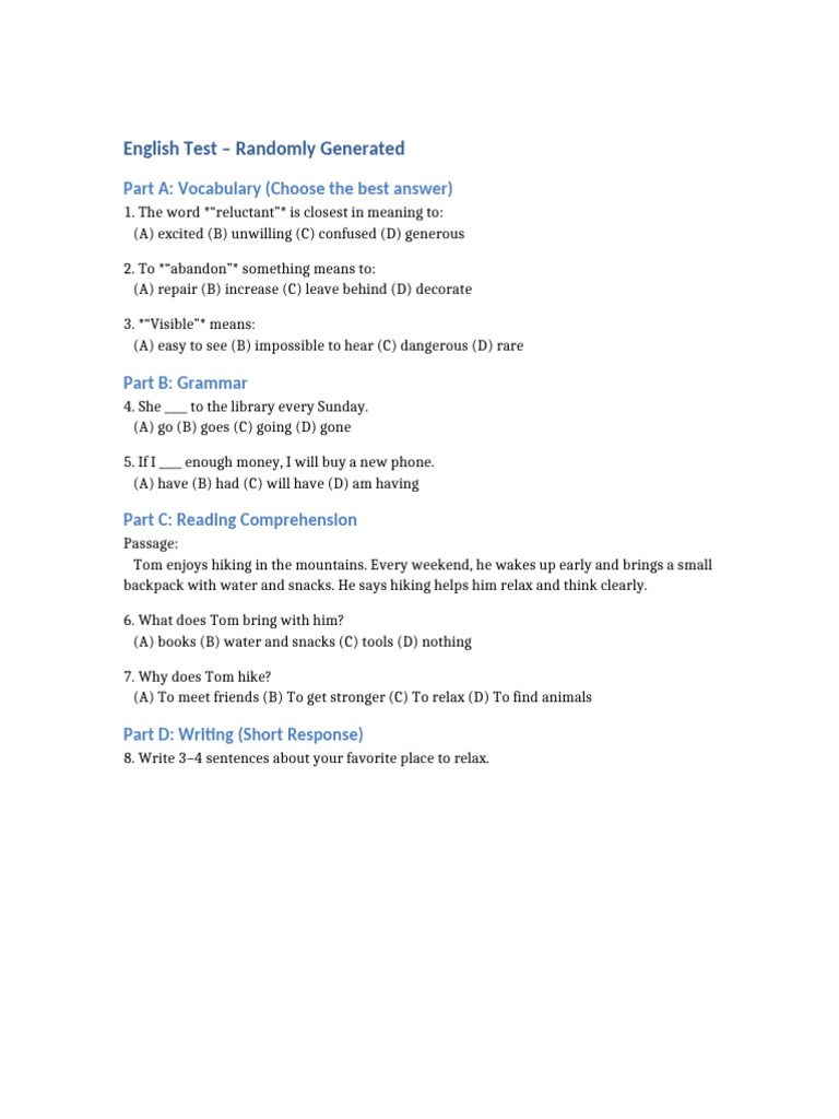 English Test | PDF