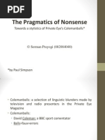 Pragmatics of Nonsense