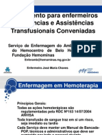 Treinamento para enfermeiros de Agências e Assistências Transfusionais