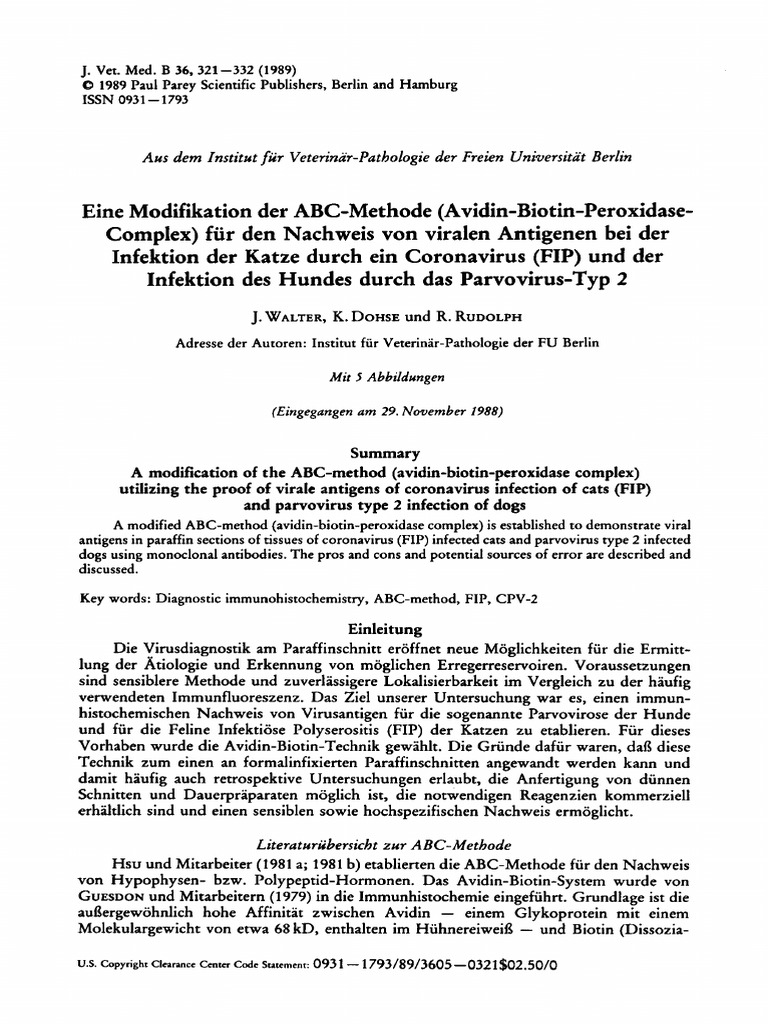 1989 Eine Modifikation Der ABC-Methode (Avidin-Biotin-Peroxidase ...